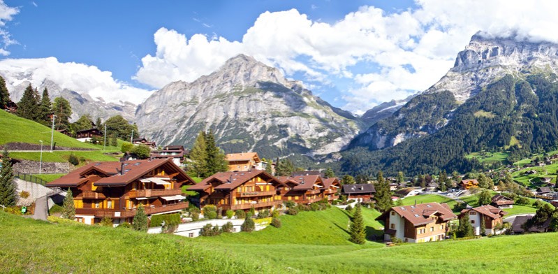 mountain village in switzerland