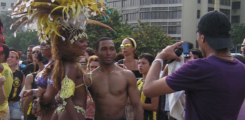 rio festival party-goers posing for a photo in brazil