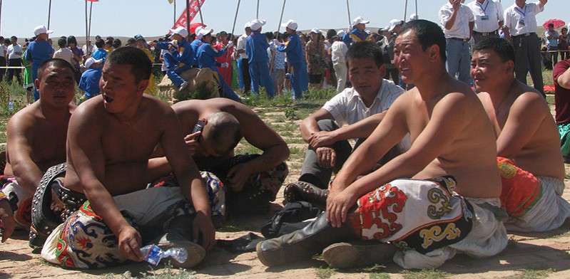 Wrestlers at Naadam Festival Mongolia