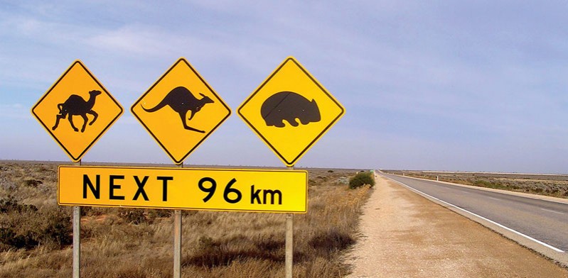 australian outback road sign