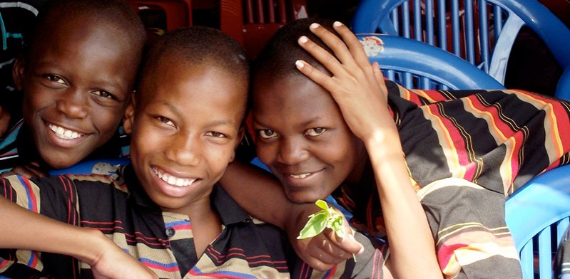 three tanzanian children