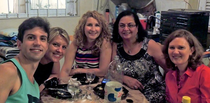 Group celebrating New Years Eve in Mendoza Argentina