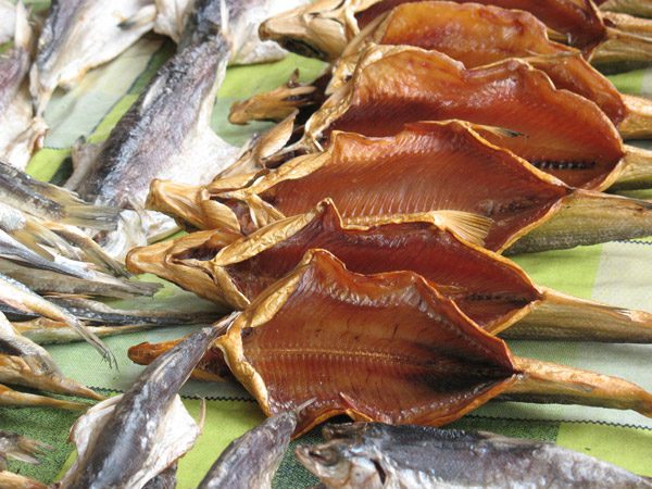 Dried fish is a local delicacy in Kyrgyzstan