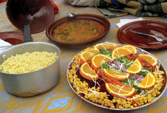 Home-cooked meal in Morocco
