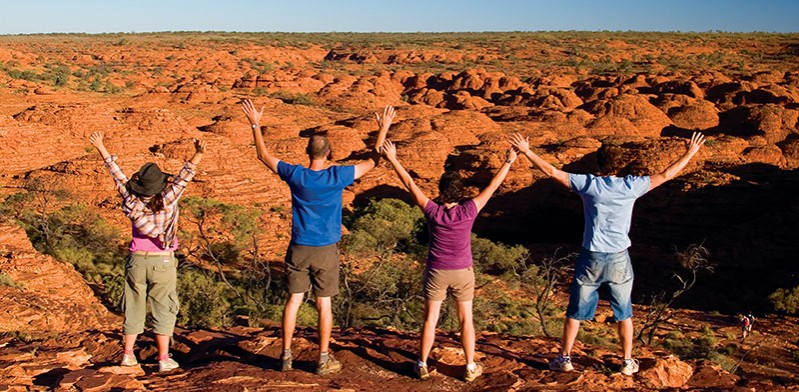 Intrepid Travel group in Central Australia