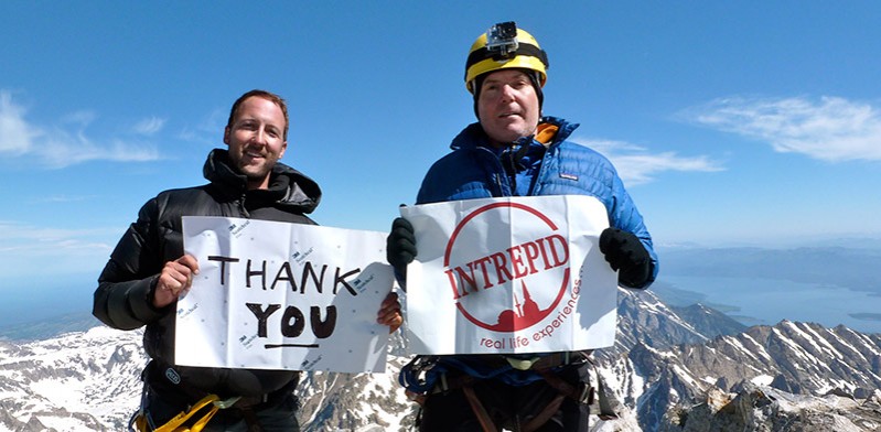 Tim and Charles climb a mountain in United States to help kids