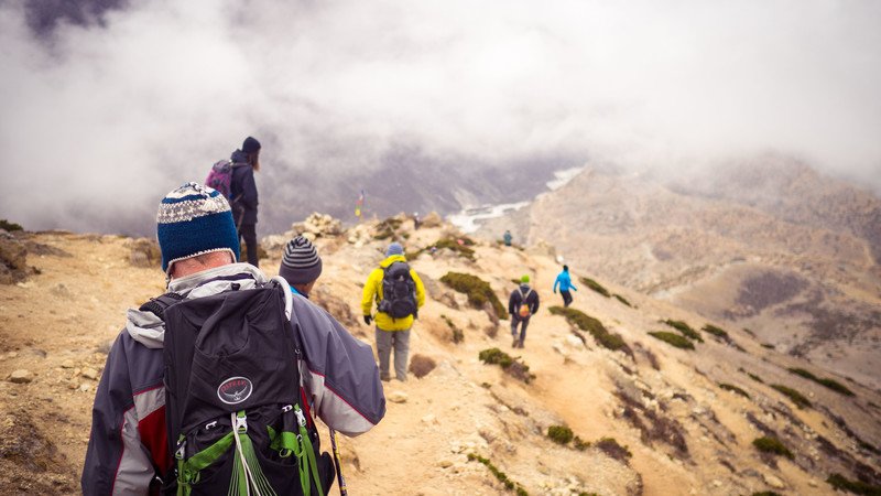 A group of Base Camp trekkers