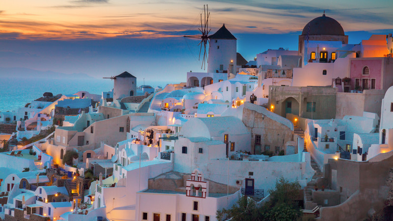 Santorini at dusk