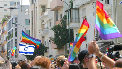 Marching in the Tel Aviv Pride