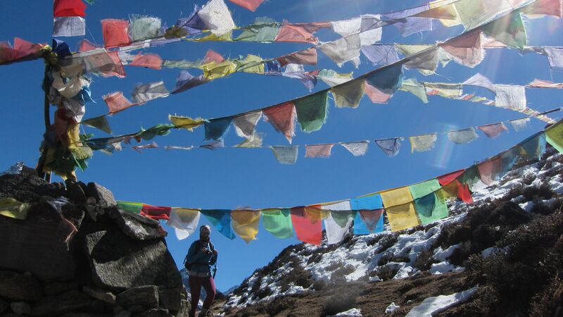 Colourful prayer flags in Nepal