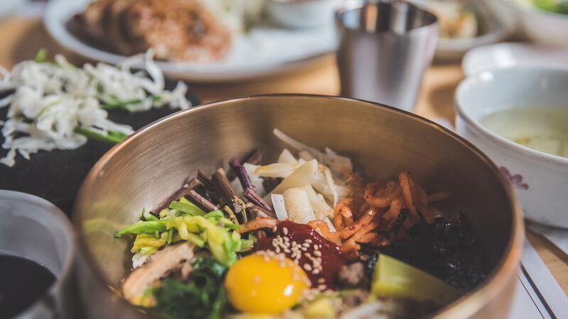 A bowl of bibimbap in South Korea