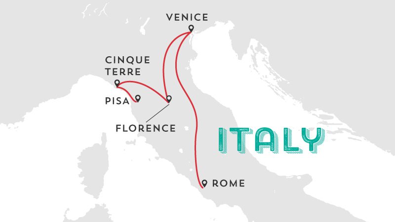 trip in italy for 1 week
