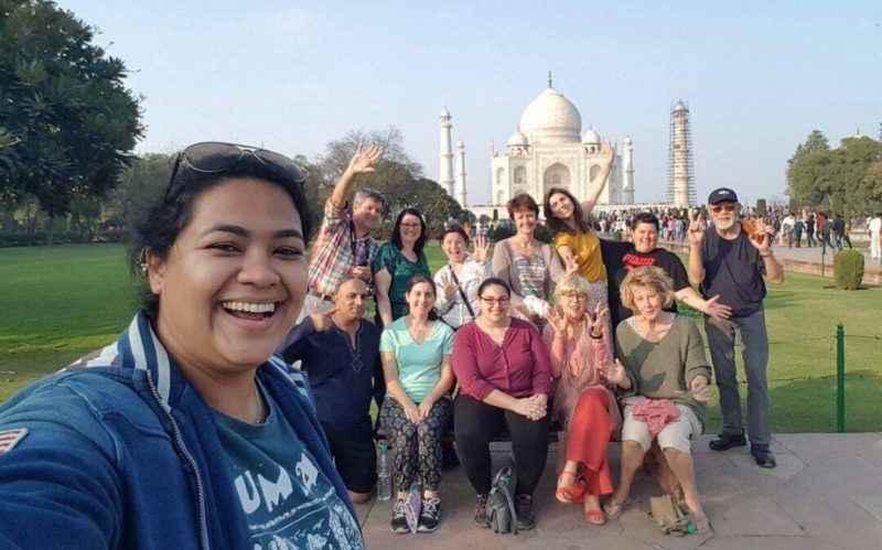 Sana leading an Intrepid tour group