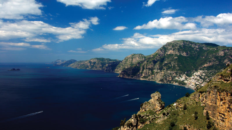 A panoramic view of Italy gorgeous Amalfi Coast