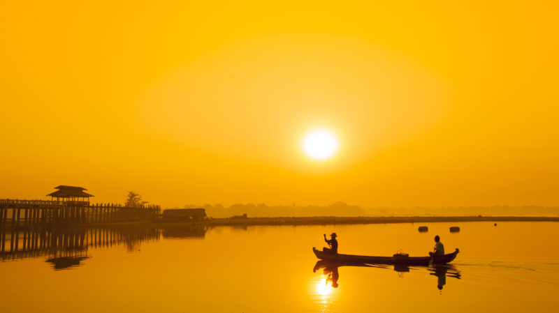 Mandalay lake sunrise Myanmar