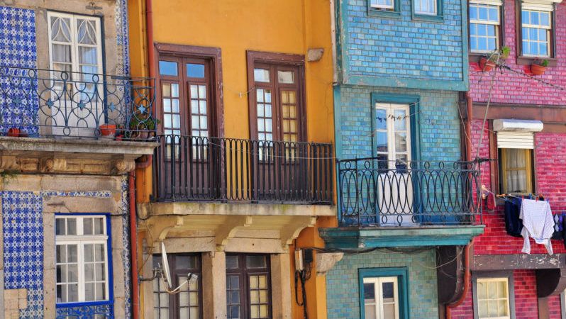 Color houses Porto Portugal