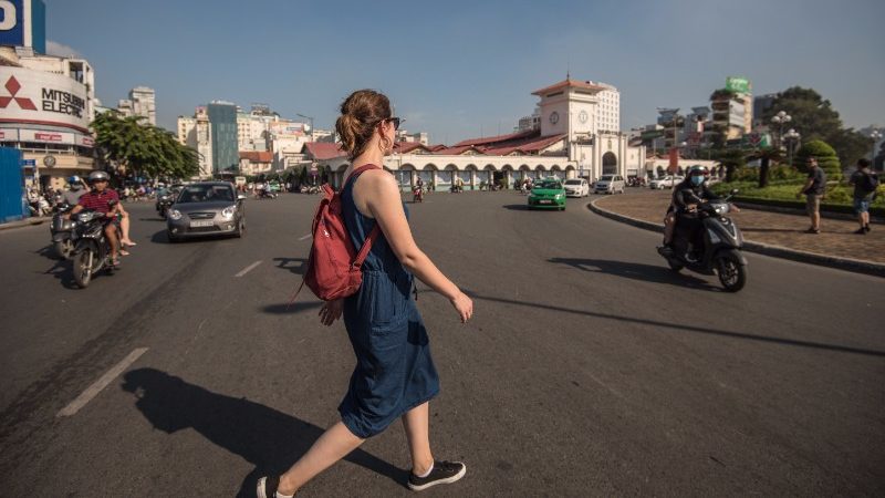 Crossing the Street in Vietnam