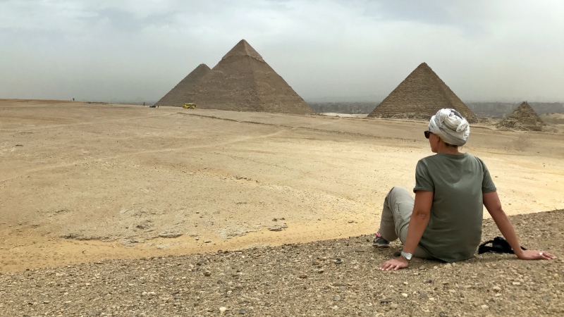 Author at the Pyramids in Cairo