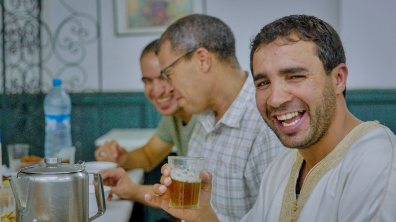 Locals and travellers break the fast during Ramadan in Morocco 