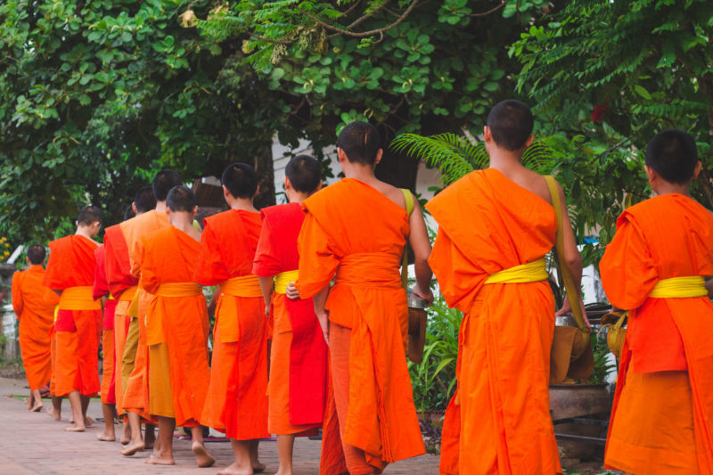 Alms Giving Ceremony Luang Prabang Laos