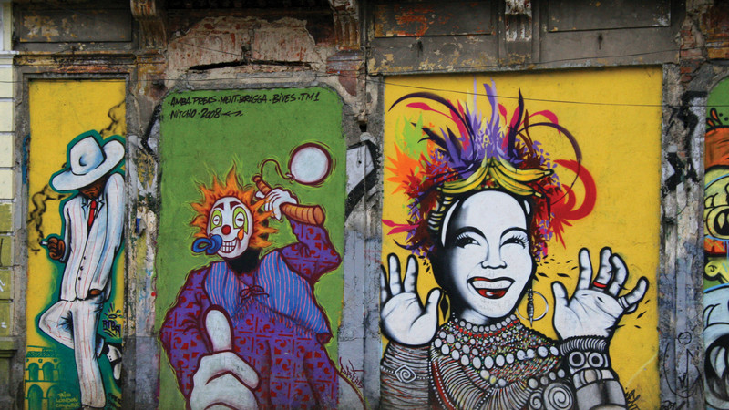 colourful street art in South America
