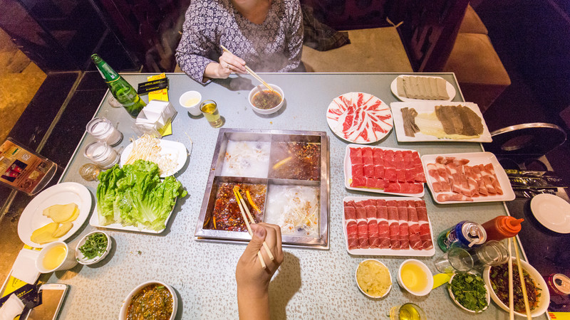 Chengdu food hot pot