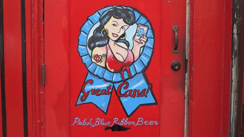 A hand-painted beer sign on Beale St, Memphis