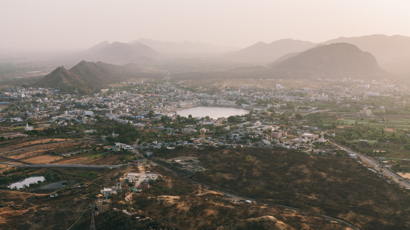 Solo travel India Pushkar mountains