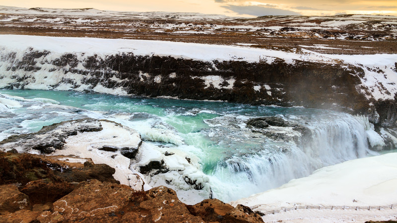 Gullfoss waterfall Iceland on a budget