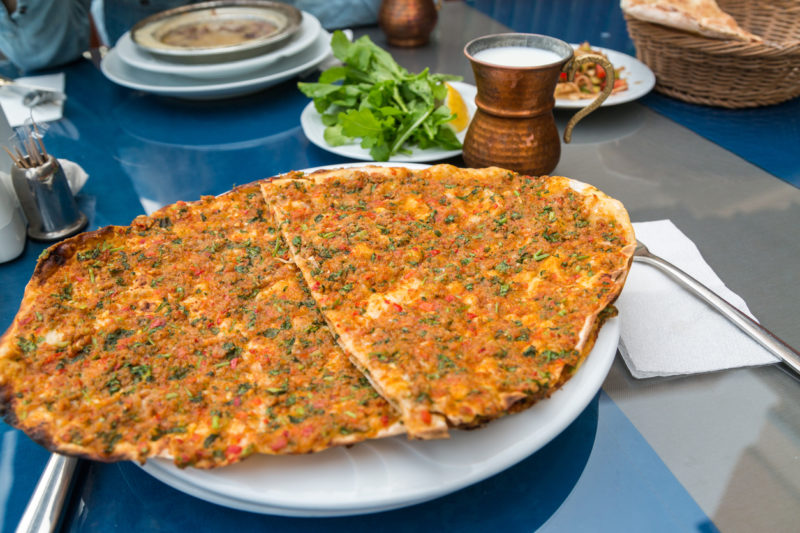 Lahmacun food in Turkey