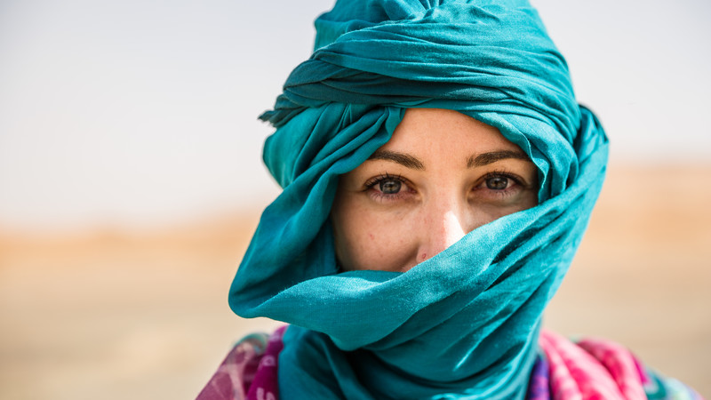 Teenage girl in the Sahara