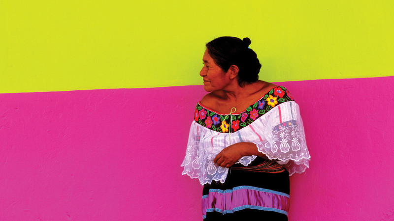 A local woman in traditional dress in Mexico