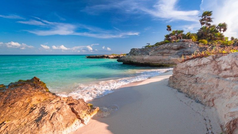 Secluded cove at Playa del Carmen