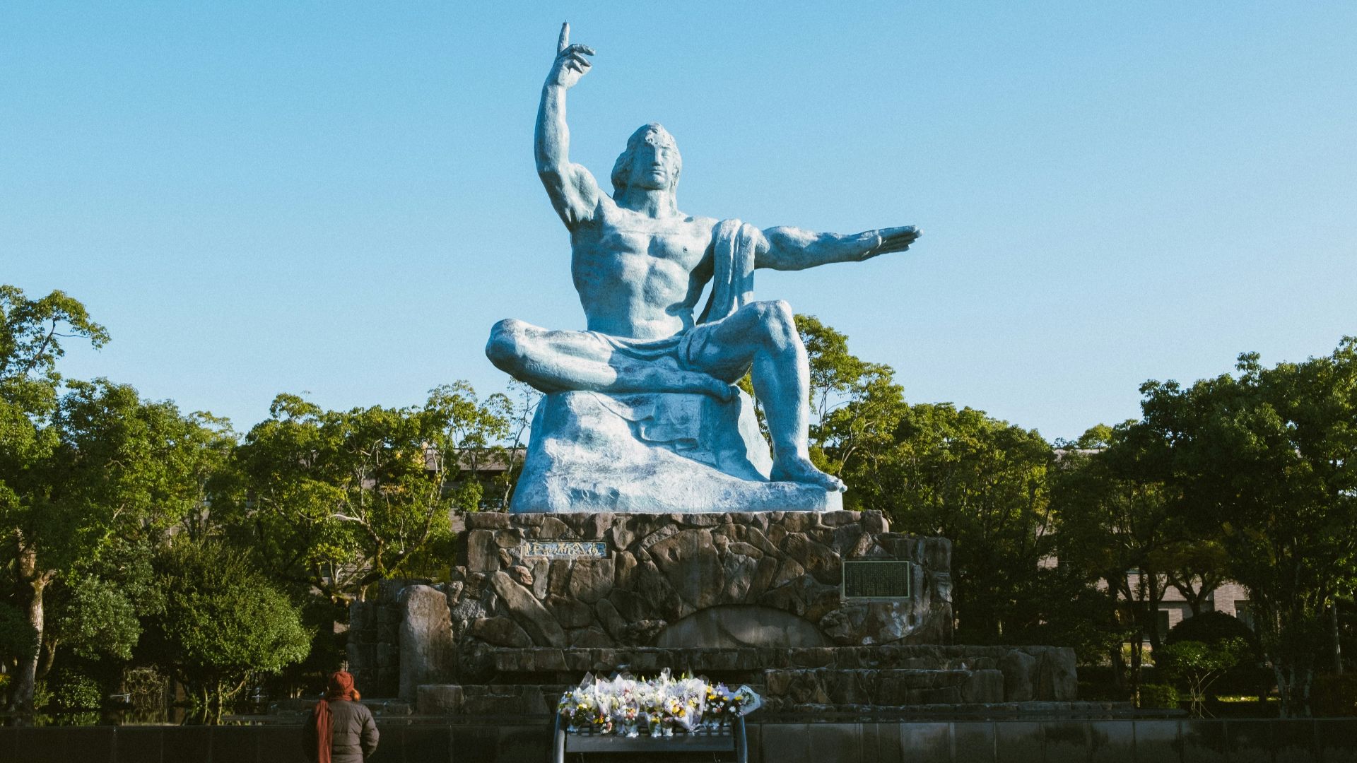 A peace statue in Nagasaki, Japan.