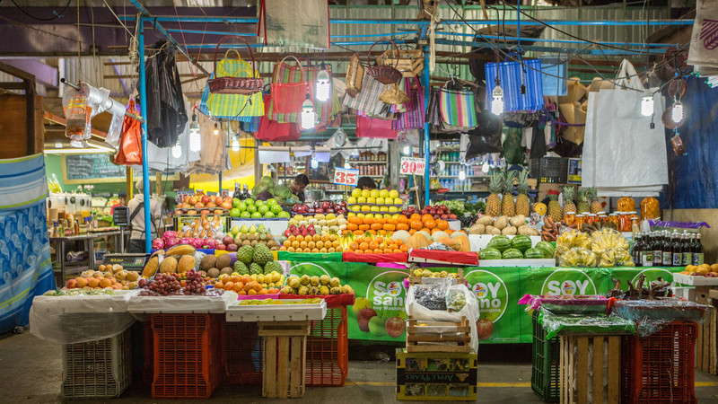 Colourful fruits and vegetables at market in Mexico City