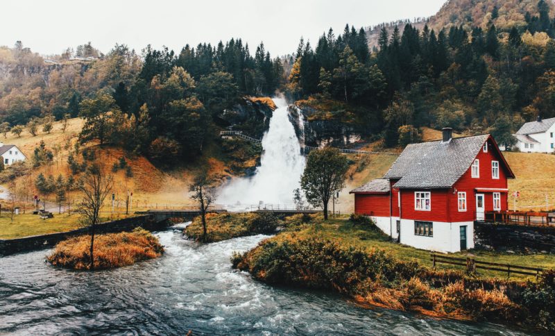 Norway nature Steinsdalsfossen waterfall