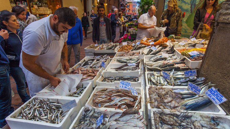 Bologna food Quadrilatero fish