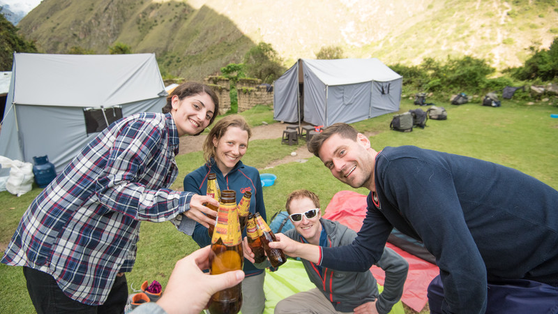 A group of travellers on the Inca Trail