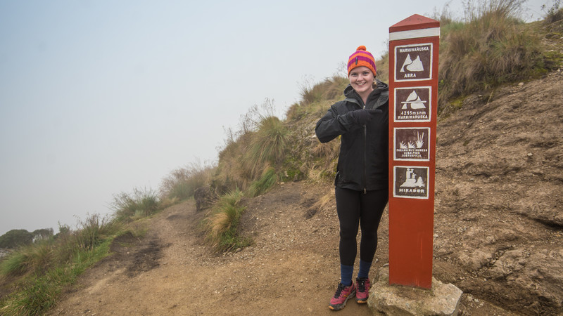 Female traveller on Dead Woman's Pass