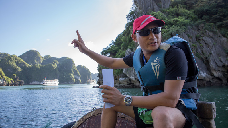 Intrepid leader in Halong Bay