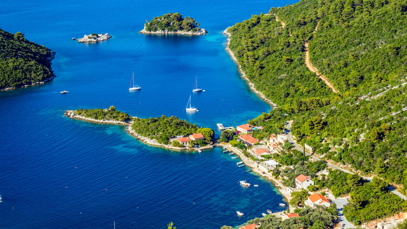 Aerial view of Mljet, Croatia