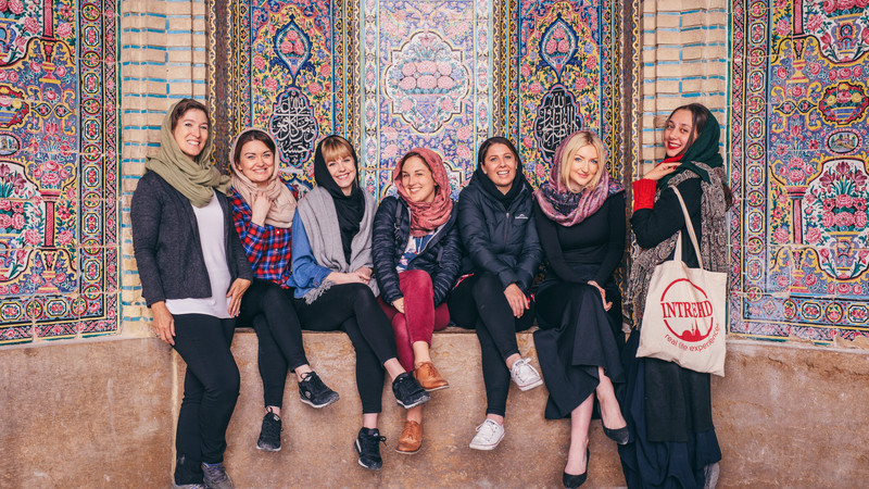 A group of female travellers in Iran