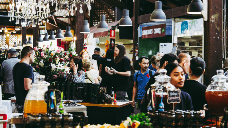 Stalls in Fremantle Market