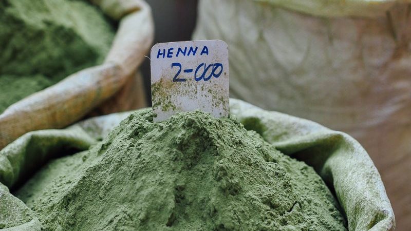 A bowl of henna for sale