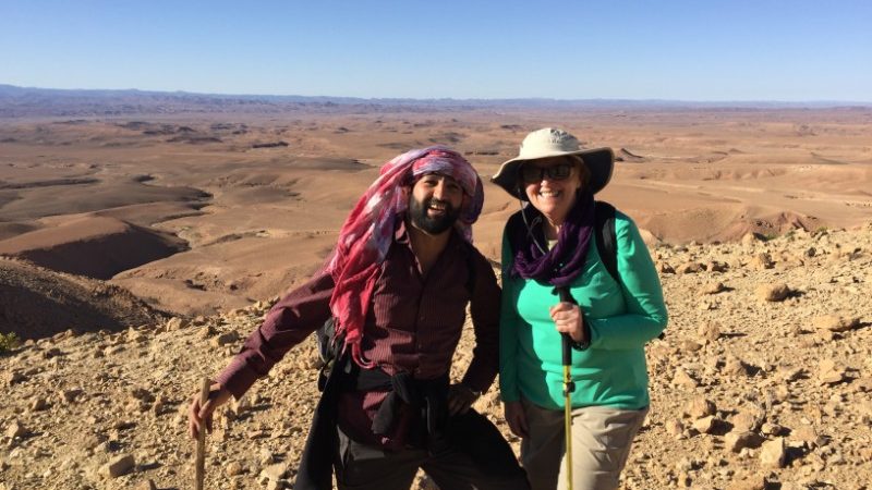 Linda and her guide in Morocco