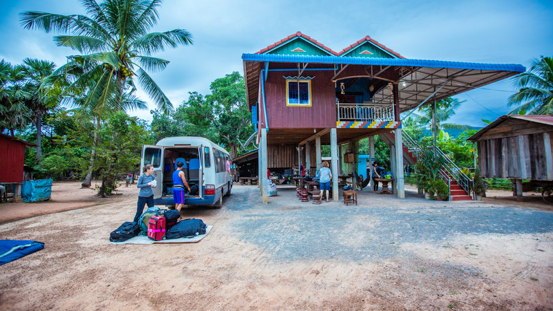 A typical stilt house in Cambodia