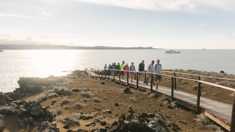 sustainable travel galapagos islands group hiking