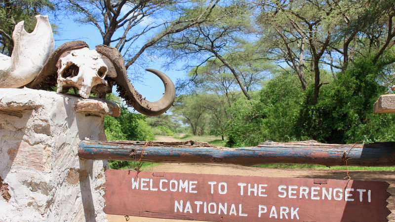 Serengeti National Park sign