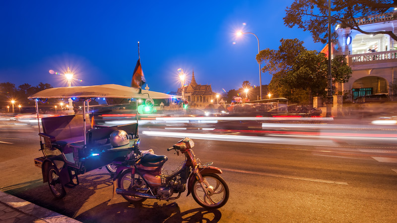 A tuk tuk in Phnom Penh, Cambodia