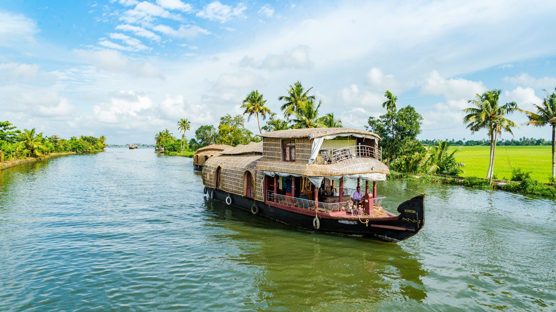 A houseboat in Kerala, India.